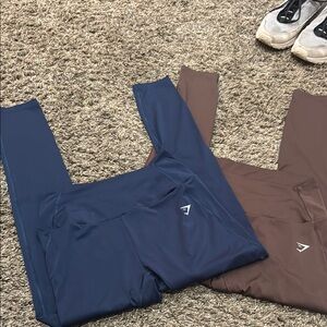 Gymshark Blue and Brown Leggings Set